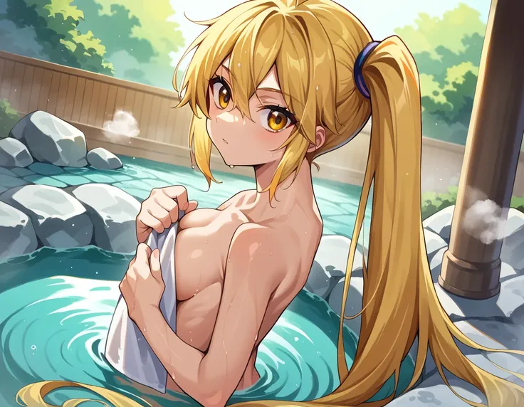 score_9, score_8_up, score_7_up, source_anime,
neruakita, <lora:neru-akita-ponyxl-lora-nochekaiser:1>,
neru akita, blonde hair, long hair, side ponytail, very long hair, yellow eyes,
nude, naked, 
outdoors, onsen, towel, naked towel, steam, bathing, nude c...