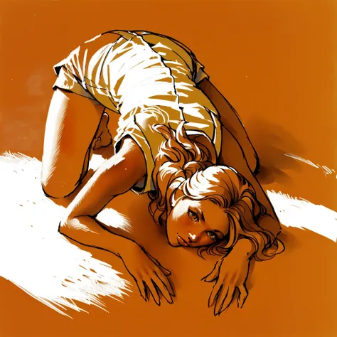 score_9, score_8_up, score_7_up, score_6_up, score_5_up, score_4_up, lineart, sketch, traditional media, beautiful woman bowing ...