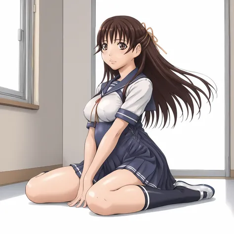 <lora:AmiUeharaXLpony001>,
solo,
AmiUehara,1girl,brown hair,half -up,bangs,long hair,brown eyes,
hair ribbon,
breasts,
school_uniform,
full body,