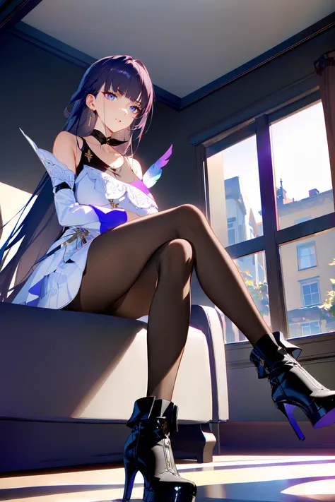 masterpiece, best quality, very aesthetic, ray tracing, newest,(hitenkei, askzy:0.5), 1girl, raiden mei, solo, pantyhose, high h...