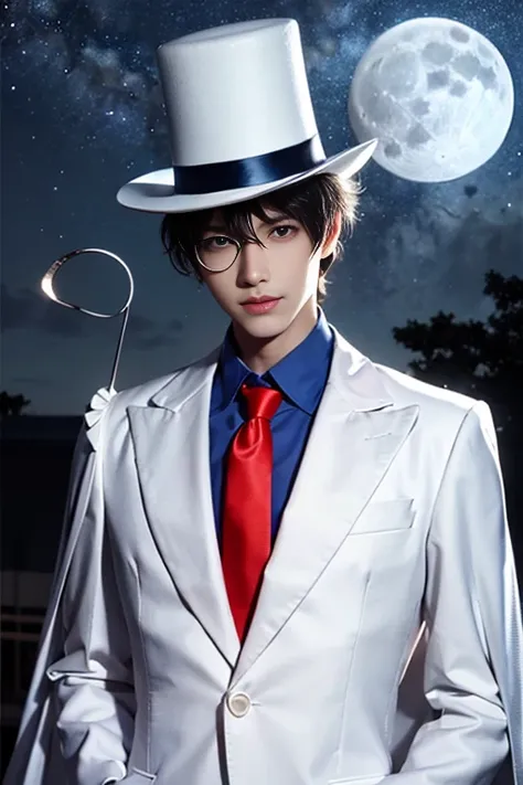 ltra-detailed,highly detailed,best quality,masterpiece,illustration,realistic,photorealistic,
jidekid, 1boy, male focus, solo, 
monocle, gloves, top hat, collared shirt, jacket, necktie, suit, formal, cape, 
short hair, bangs, 
looking at viewer, upper bod...