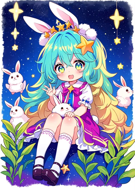 Glitter Rabbit Stars! - Light