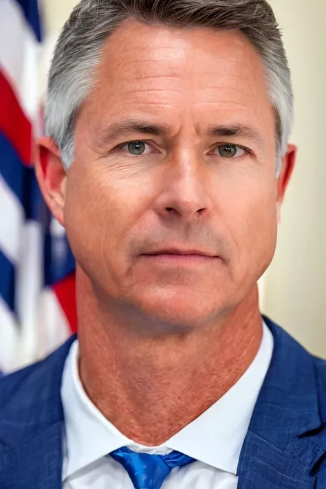 roger marshall <lora:senate_032_roger_marshall:0.65> , face closeup, face focus, shirt, formal, suit, collared shirt, white shirt, jacket,
American flag at background ,
best quality, masterpiece, HDR, professional, studio quality, highres,