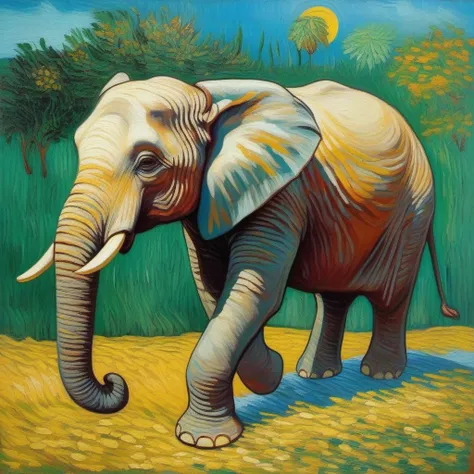 <lora:vango_sdxl_lycoris-000025>,vango style,elephant,