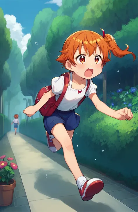 score_9, score_8_up, score_7_up, <lora:SatsukiItsukaStylebyRR:1>, satsukiitsukastylebyrr, satsukiitsuka,
1girl, solo, running to the viewer,
outdoors, garden,