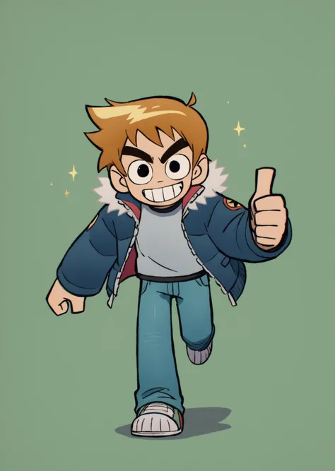 score_9, score_8_up, score_7_up, score_6_up, source_anime, zPDXL, BREAK
<lora:Scott_Pilgrim_Takes_Off:1> scottp, sketch, anime coloring, 1boy, solo, scott, short hair, brown hair, thick eyebrows, big grin, smiling, grey shirt, jeans, sneakers, winter jacke...