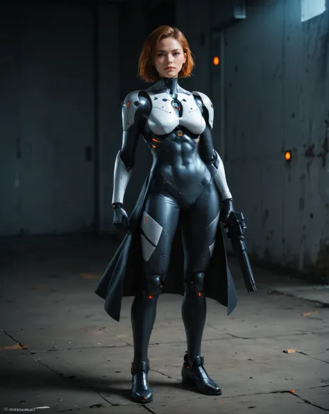 cyborg woman solider with a gun, (standing in the command center), cinematic, high detail, masterpiece,, score_9, score_8_up, score_7_up, score_6_up, score_5_up, score_4_up, source_anime, ultrarealistic