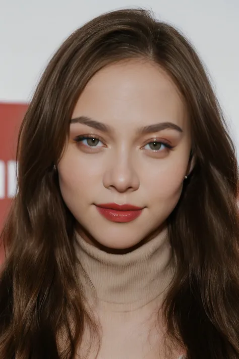 a portrait photo of the singer IvyLevan2_2-2000 wearing turtleneck , standing on redcarpet, smiling, looking into camera, red lipstick,
  epiCPhoto