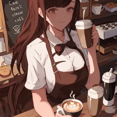 1 girl, cafe, barista