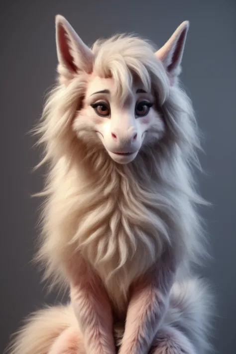 female, anthro, adorable (floofy) dragon, realistic