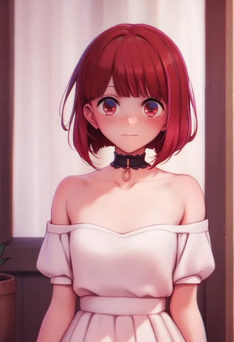 <lora:arimakana_ponyxl_v4:1>, arimakana, bare shoulders, choker, collarbone, dress, looking at viewer, off-shoulder dress, solo, white dress, light blush,
BREAK
score_9, score_8_up, score_7_up, score_6_up, anime, <lora:PersonalAmi_PonyXL_resize:1>