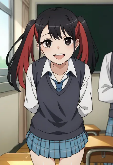 score_9, score_8_up, score_7_up, source_anime,
<lora:SonoBisqueDoll_NowaSugayaXL:0.8>, NowaSugaya,
1girl, open mouth, smile, teeth,
black hair, streaked hair, red hair, twintails, long hair, black eyes, 
NowaSchool, school uniform, white shirt, blue neckti...