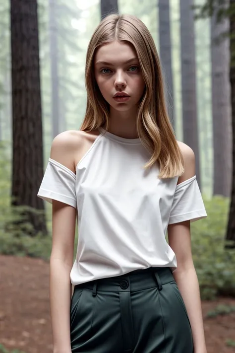 <lora:kawaii7.1.3_obj20:0.75:0.25>, European woman, closeup, (shirt), pants, (yosemite), (), ZM_kelsey, wide shoulders, perfect face, (contact iris: 1.1), pale skin, skin pores , depth of field