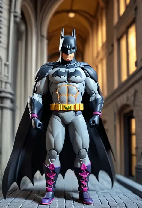 (OverallDetail:1.4)(Articulated:1.6), realism, (1figure articulated of Batman in Gotham 
:1.7), (in gotic city style films Tim Burton background:1.0),    toy, cute, epic world, vivid colors, detailed,BRAKE
 (Bodysuit and Face of Batman:1.5), detailed face,...