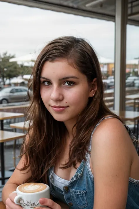 <lora:ShanaDreams:0.8>, full color portrait of a young woman, having coffee at a vintage cafe, natural light, RAW photo, subject, 8k uhd, dslr, soft lighting, high quality, film grain, Fujifilm XT3