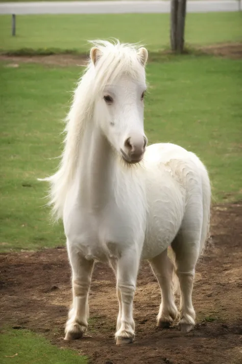 <lora:AgainPony:1>,AgainPony,white pony,outdoors,