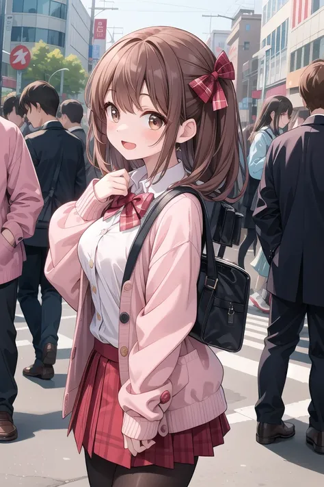 insanely detailed, absurdres, ultra-highres, ultra-detailed, best quality,
1girl, solo, nice hands, perfect hands
BREAK
(School Uniforms:1.2), (pink cardigan is fit body:1.4), ((do up a buttons, not loose):1.5), ((long sleeve, sleeves past wrists):1.2), (i...