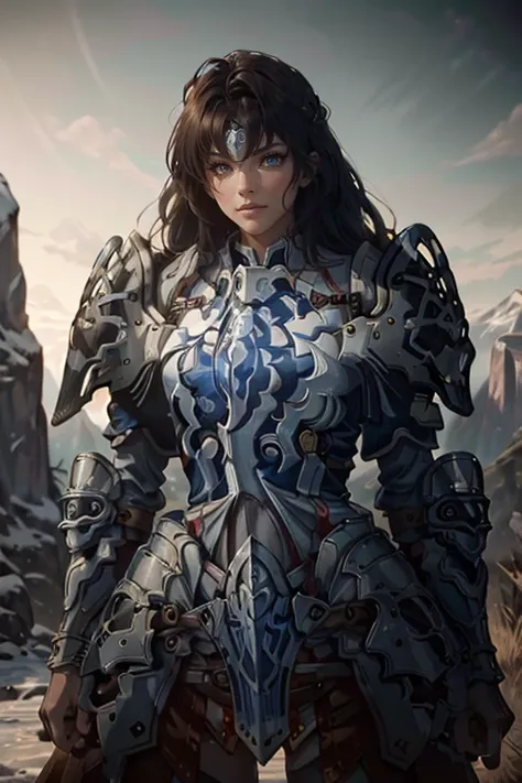 <lora:HXarmour_056>,mountain,royal pose,, hxarmour,1girl,(dark blue armour:1.3),, ultra-detailed,extremely delicate and beautiful,(by exquisite colors block),masterpiece,best quality,unreal engine 5 rendering,movie light,movie lens,movie special effects,de...