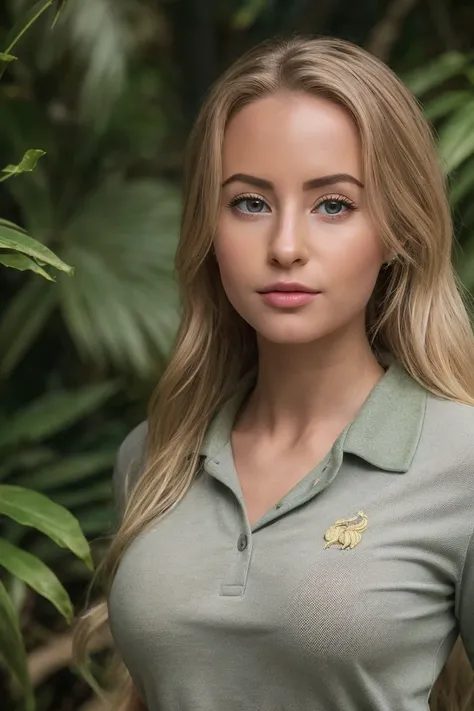 photo of S404_EmilySinger,a stylish woman,in a (jungle:1.1),wearing a (polo-shirt:1.1),(sweatpants),(sunset),(4k, RAW photo, best quality, 50mm, depth of field, ultra high res:1.1),(intricate, photorealistic, cinematic-shot, masterpiece, ultra-detailed:1.1...