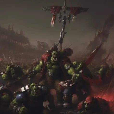 orks fighting, whorks, blood, greenskins