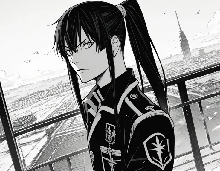 score_9, score_8_up, score_7_up, source_anime,
yuukanda, <lora:yuu-kanda-manga-ponyxl-lora-nochekaiser:1>,
yuu kanda, long hair, monochrome, ponytail, greyscale, male focus,
gloves, uniform, military, military uniform,
outdoors, cityscape,
looking at viewe...