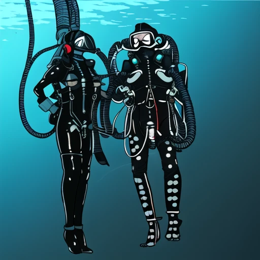 Scuba, bondage, latex, scuba tank