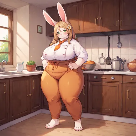 score_9, score_8_up, score_7_up, score_6_up, score_5_up, score_4_up, rating_explicit,
BREAK
source_furry,
looking at viewer,standing, feet, barefoot,thick thighs,white shirt, orange necktie, hands on own hips, solo,orange pants, 1girl, 
BREAK
inside, detai...