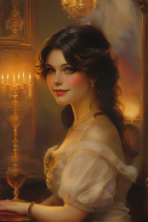 masterpiece,best quality,<lora:tbh113-:1>,portrait of people ,illustration painting ,style of Delphin Enjolras