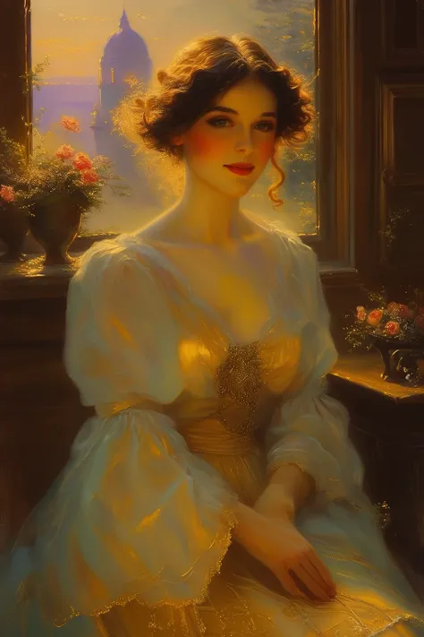 masterpiece,best quality,<lora:tbh113-:1>,landscape,illustration painting,style of Delphin Enjolras,