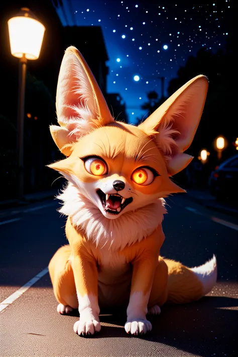 score_9, score_8_up, score_7_up, masterpiece, high quality, realistic
<lora:GoldiePonyLora:0.8> pokemon (creature), no humans, animal, fox, fangs, angry, portrait, sitting on a street, at night, stars, closeup, dark, glowing eyes