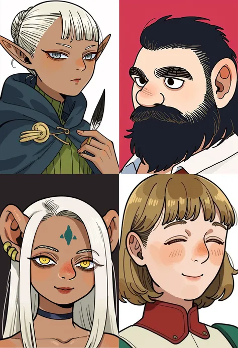 (PonyXL style) Dungeon Meshi Race Swap Portrait Chart Style (Kui Ryoko) | 迷宫饭 种族交换头像风格（九井諒子）| ダンジョン飯 ポートレートスタイル