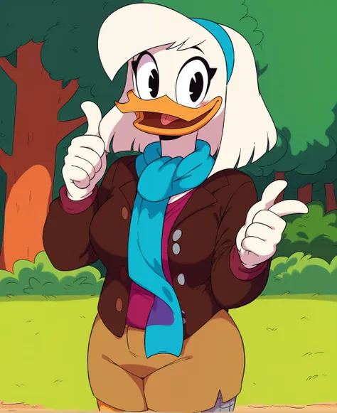 score_9, score_8_up, score_7_up, score_6_up, best quality, highres, source_furry, BREAK
ppp:0.7 drockdraw BREAK
1girl, outside, grass, tree, mature female, solo, furry, duck, della duck, beak, white skin, white body, white hair, shoulder length hair, hair ...