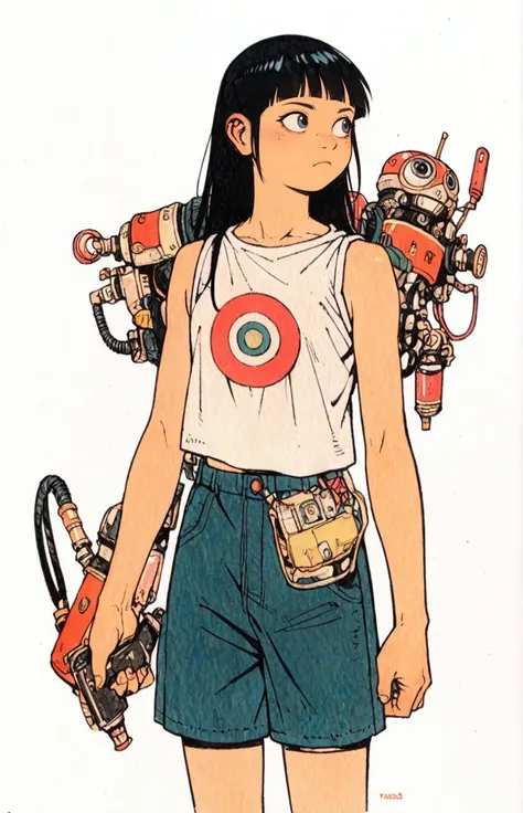 1girl,black hair,casual outfit,solo,cowboy shot,holding computer tools,obslete weapon
white background,tatsuyuk,looking away
<lora:Perfect Hands:1>   <lora:age_slider_v4:-3>  <lora:tatsuyuk:0.8>, score_9, score_8_up, score_7_up, score_6_up, score_5_up, sco...