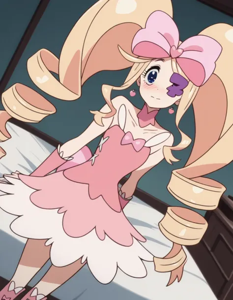 score_9, score_8_up, score_7_up, source_anime,
nuiharime, <lora:nui-harime-s1-ponyxl-lora-nochekaiser:1>,
nui harime, big hair, blonde hair, blue eyes, drill hair, eyepatch, hair bow, long hair, pink bow, twin drills, twintails,
boots, bow, dress, eyepatch...