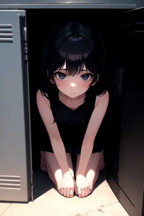 <lora:in_locker_v0.1:1> 
1girl, in locker,on floor, on ground, looking at viewer, 
dark, shadow, kneeling,, masterpiece, best quality, highly detailed