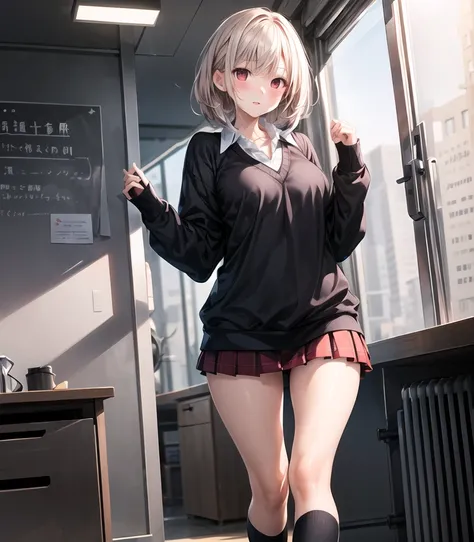 (super fine illustraiton:1.2),,best quality,ultra detailed, radiosity,professional lighting, physically-based rendering,1 girl,anime style,
<lora:school_uniformsweater_and_mini_skirt:0.4>,school uniform,sweater,miniskirt
<lora:add_detail:0.5>