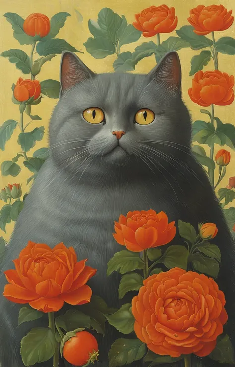 masterpiece,best quality,<lora:tbh145-sdxl:0.7>,cat,illustration,style of Fernando Botero,