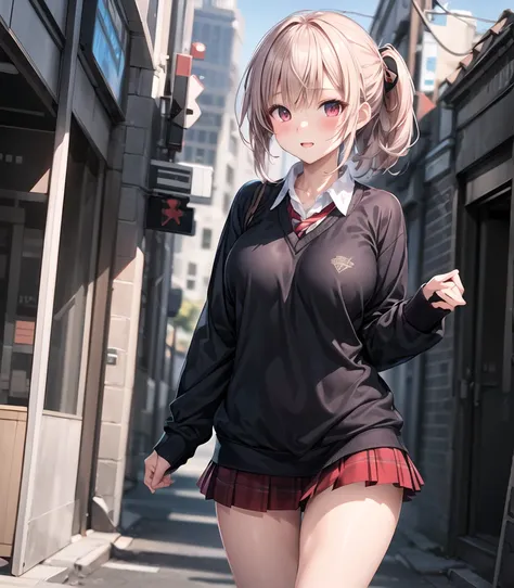 school uniform(sweater and mini skirt)