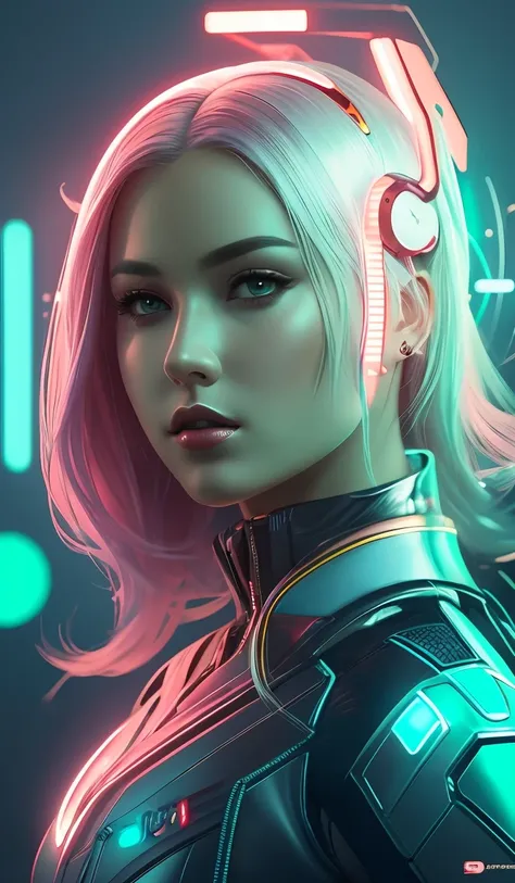 portrait of modern scandinavian female humanoid, very futuristic, elegant, cyber neon lights, highly detailed, digital illustration, trending in artstation, trending in pinterest, glamor pose, concept art, smooth, sharp focus, art by artgerm and greg rutko...