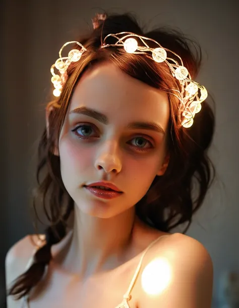 an expert creation by david sims of a bohemian girl  playing with lights <lora:RufXL2:1>