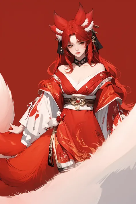 (masterpiece, best quality,masterpiece,illustration,),
very long hair,solo,red hair,red background,
<lora:red9fox:0.8>,red9fox,fox ears,fox girl,