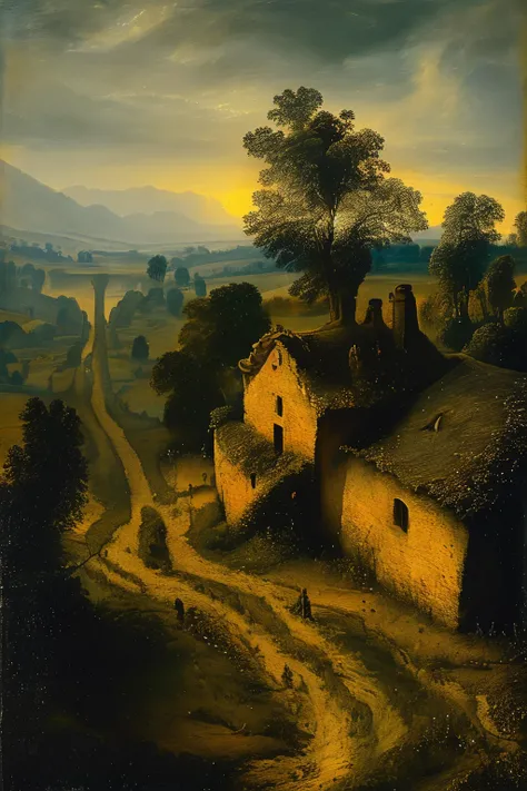 masterpiece,best quality,<lora:tbh135-:1>,landscape,illustration,style of Rembrandt