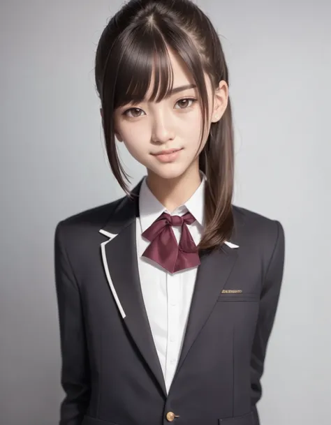 1girl, solo,
(Best quality:1.0),(masterpiece:1.0),photorealistic,
(realistic),photograph,hyperdetailed photography,raw photo,
cowboy shot,
(brown hair:1.1), (brown eyes),
chignon hair,
(flat chest:1.1),
slender,
BREAK
(japanese:1.2),
blazer school uniform,...