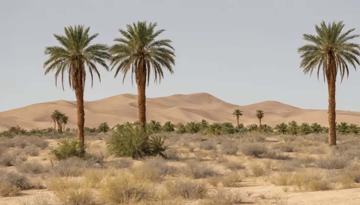 Desert palms and bushes V1