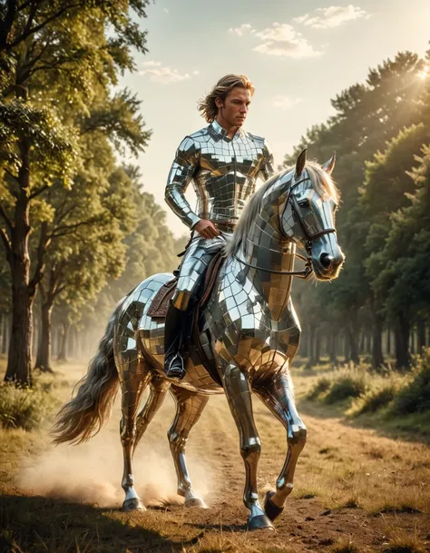 a pretty RAW photo artwork inspired by Western setting. Portraying an alluring (Male Nymph:1.1) , Horse-back riding, <lora:ral-dscbll:0.8> ral-dscbll, luxurious sharp focus, imposing, professional fine composition, epic atmosphere, beautiful composition, m...