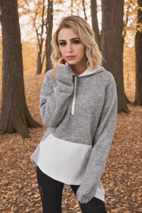 professional photographoy, highres, 8k, ultrasharp, medium-wide portrait, Lya Missy <lora:Lya_Missy:0.95> in casual clothing, autumn ambience, bokeh