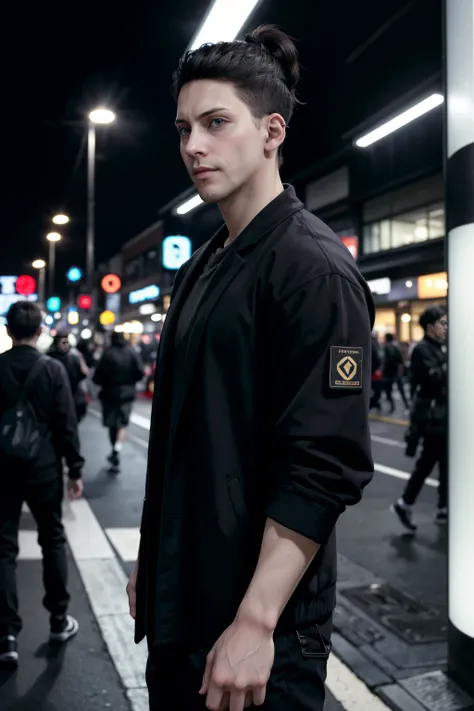 ((ultra detailed, masterpiece, absurdres))
 <lora:DBHKamski:0.8>
DBHKamski, 1boy, undercut, black hair, exploring the streets of Harajuku, clad in trendy streetwear