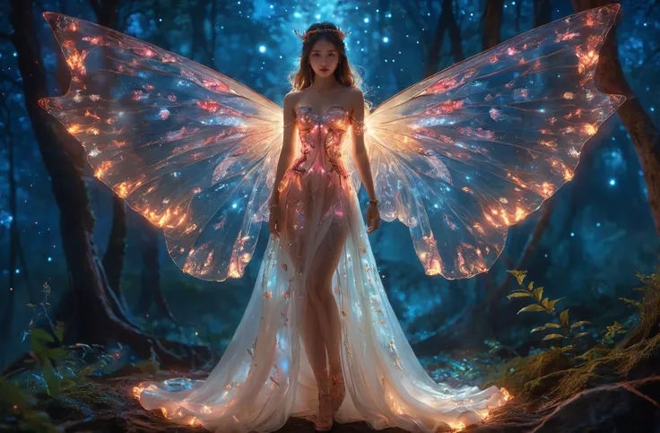 (8k, RAW photo, highly detailed,masterpiece, highest quality),rich colors,high contrast,film still,full shot body photo of the most beautiful artwork in the world,cinematic light,fantasy,highres,(detailed face),
XUER Silk Road glowing dress,<lora:绪儿XL 丝路流光...