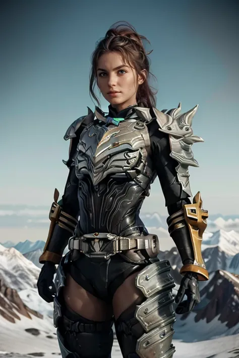 <lora:HXarmour_065:0.8>,mountain,Standing with hand on hip,, hxarmour,1girl,(light brown armour:1.3),, ultra-detailed,extremely delicate and beautiful,(by exquisite colors block),masterpiece,best quality,unreal engine 5 rendering,movie light,movie lens,mov...