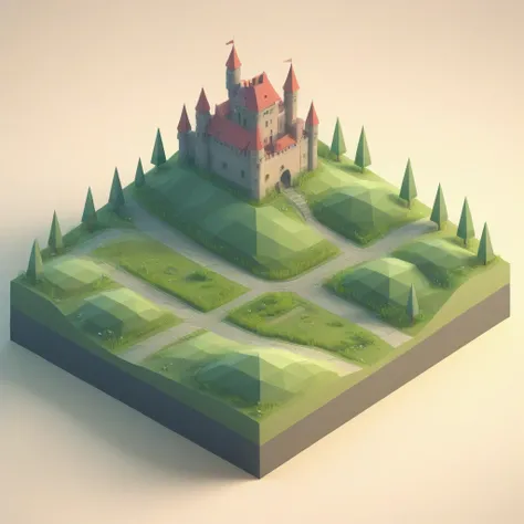 isometric, low poly, grass, castle, roads <lora:isometric_lowpoly_XL:0.7>